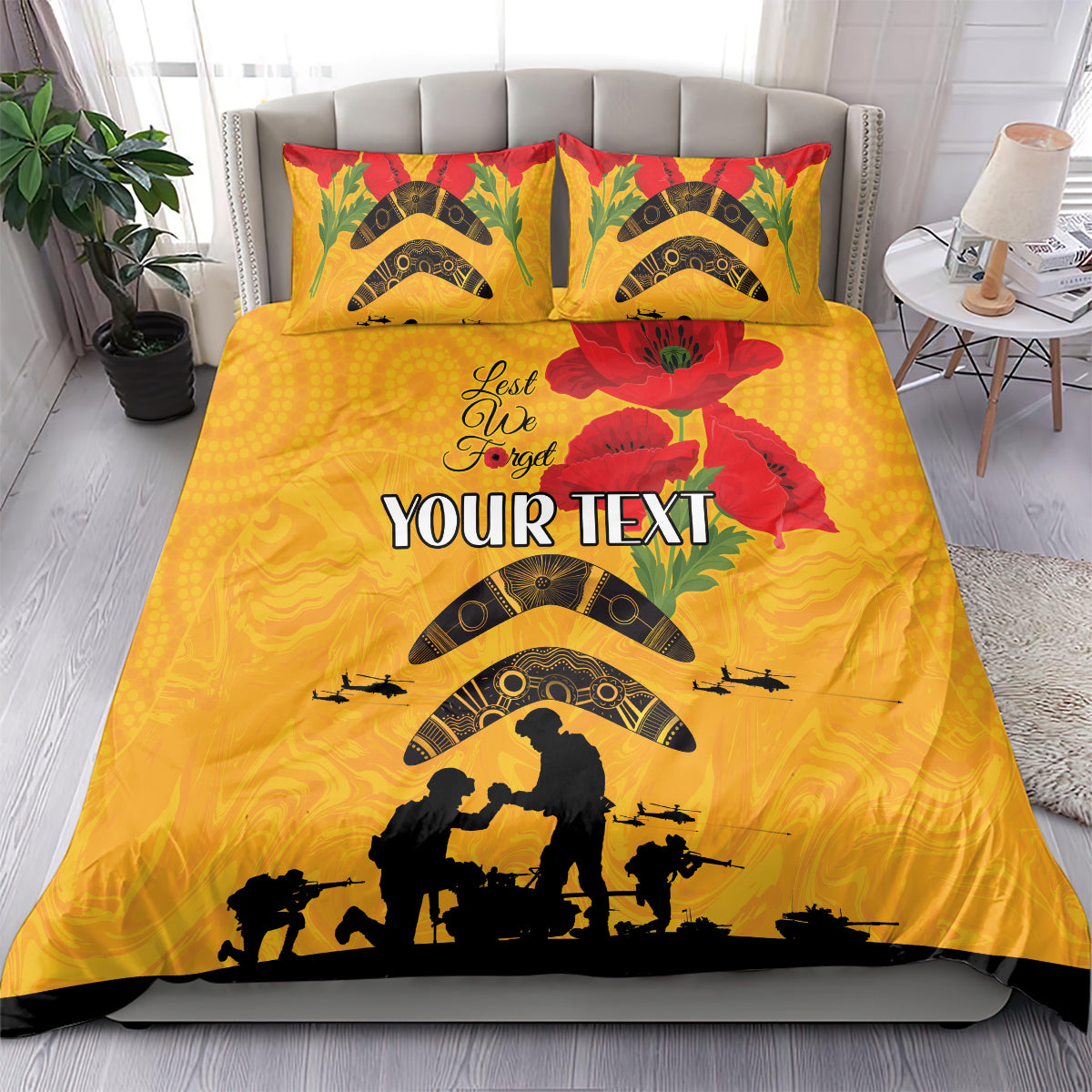 Australia Matildas Soccer ANZAC Custom Bedding Set Gallipoli Soldier With Aboriginal Dots Art