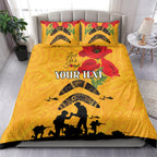 Australia Matildas Soccer ANZAC Custom Bedding Set Gallipoli Soldier With Aboriginal Dots Art