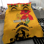 Australia Matildas Soccer ANZAC Custom Bedding Set Gallipoli Soldier With Aboriginal Dots Art