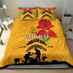 Australia Matildas Soccer ANZAC Custom Bedding Set Gallipoli Soldier With Aboriginal Dots Art