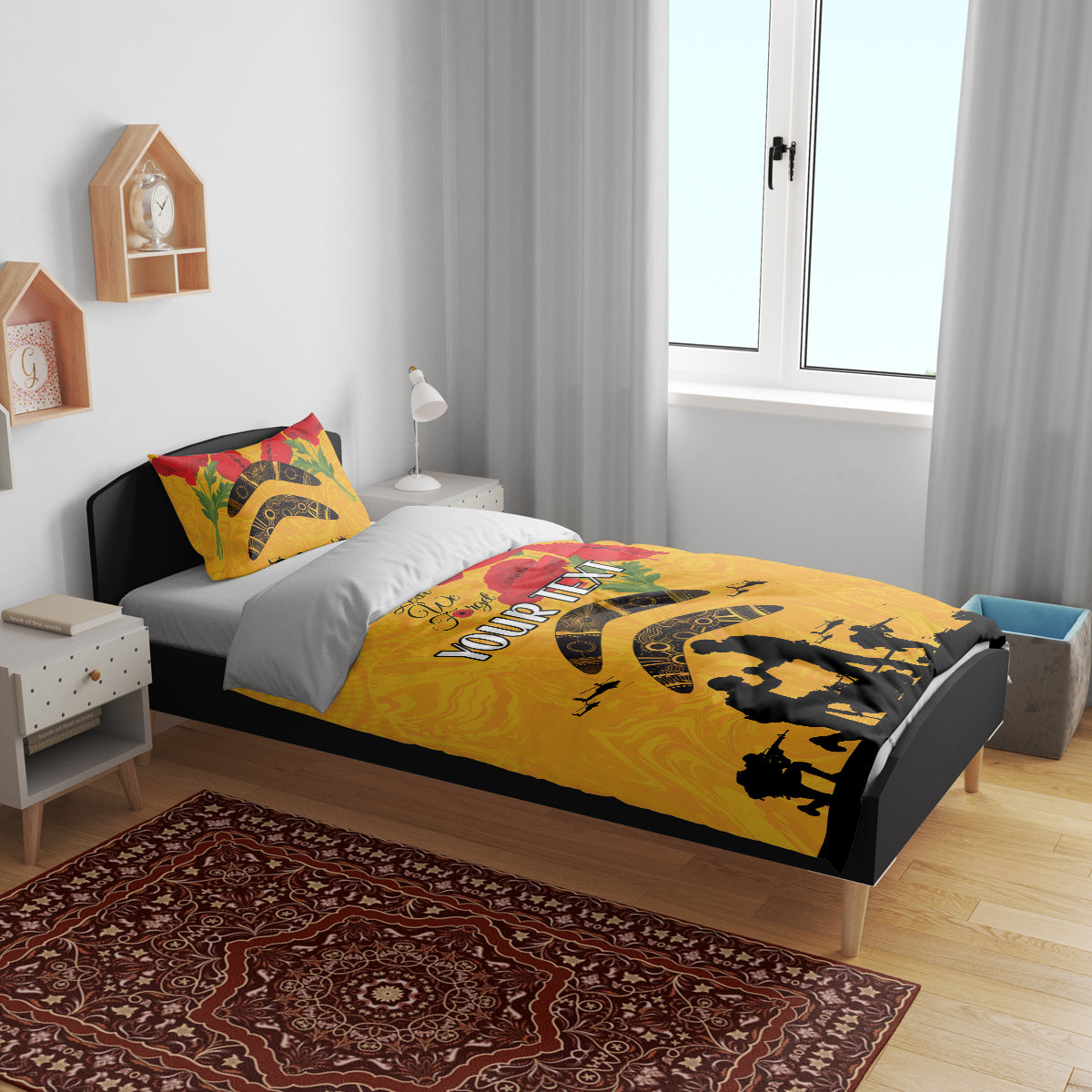 Australia Matildas Soccer ANZAC Custom Bedding Set Gallipoli Soldier With Aboriginal Dots Art