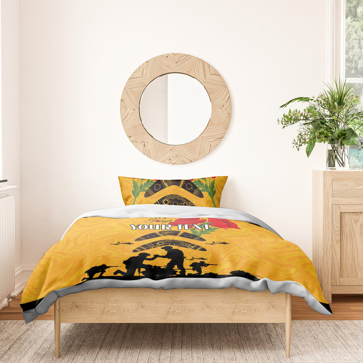 Australia Matildas Soccer ANZAC Custom Bedding Set Gallipoli Soldier With Aboriginal Dots Art