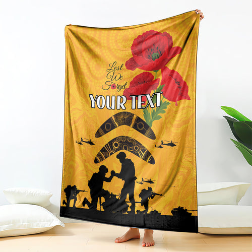 Australia Matildas Soccer ANZAC Custom Blanket Gallipoli Soldier With Aboriginal Dots Art