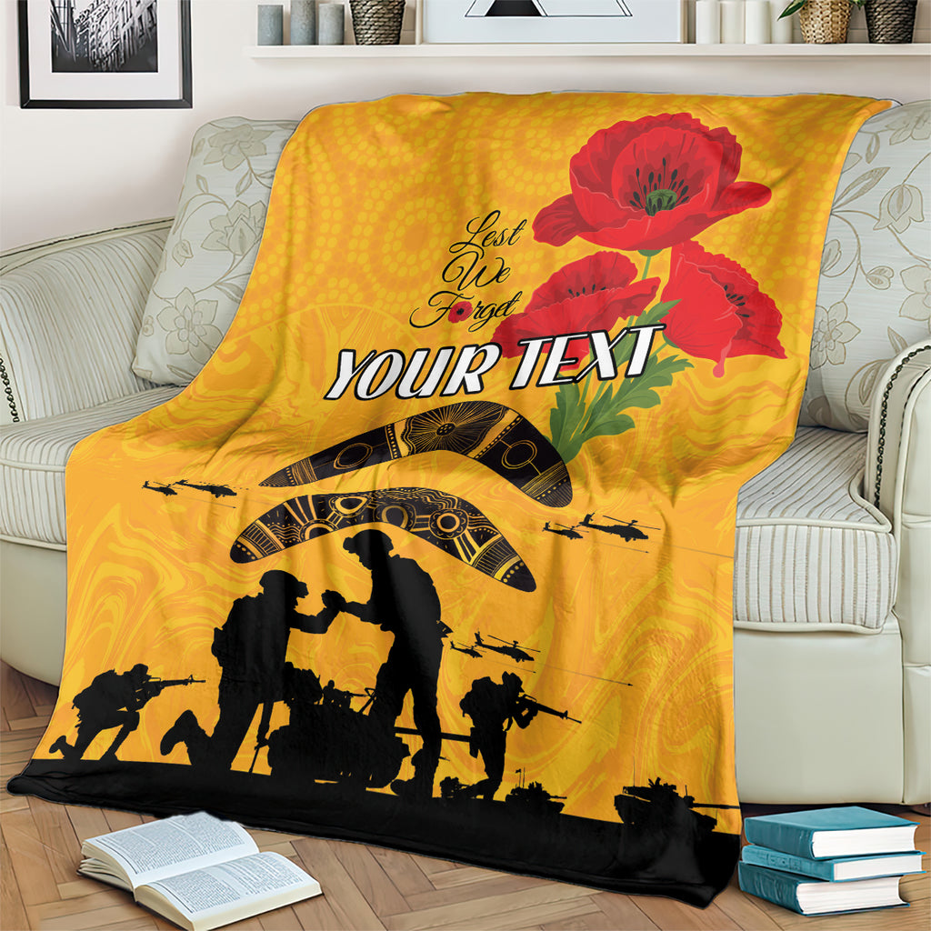 Australia Matildas Soccer ANZAC Custom Blanket Gallipoli Soldier With Aboriginal Dots Art