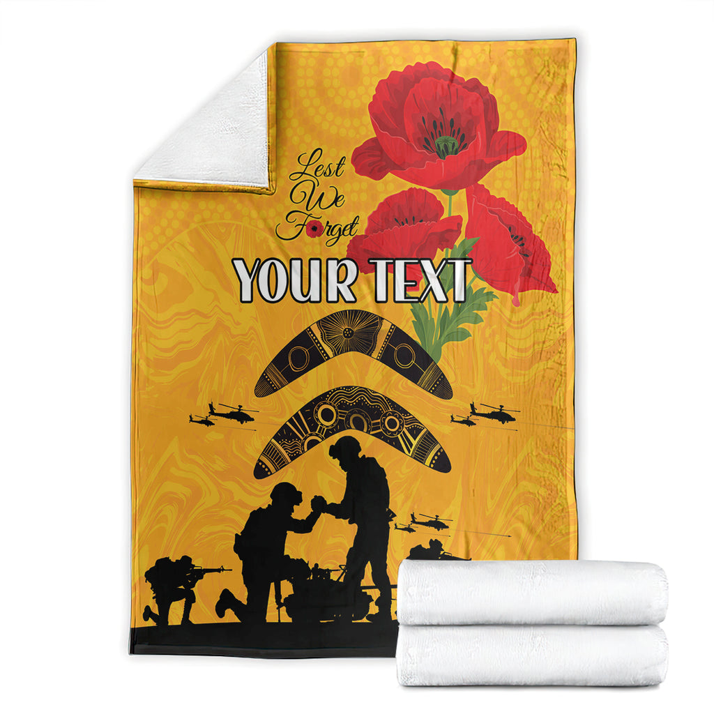 Australia Matildas Soccer ANZAC Custom Blanket Gallipoli Soldier With Aboriginal Dots Art