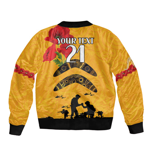 Australia Matildas Soccer ANZAC Custom Bomber Jacket Gallipoli Soldier With Aboriginal Dots Art