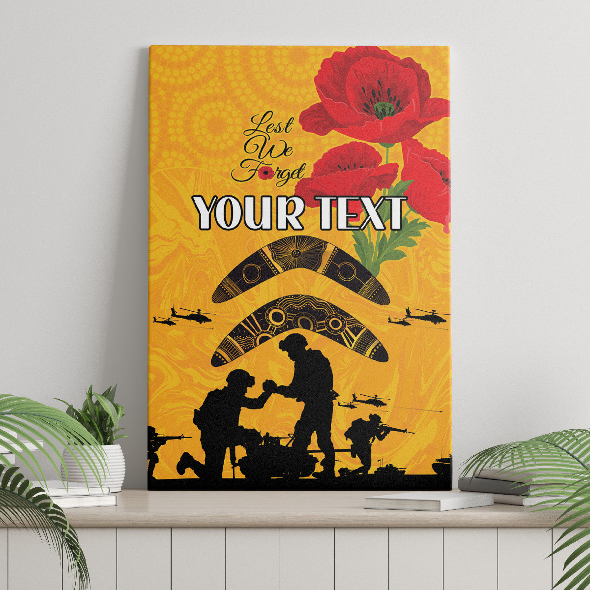 Australia Matildas Soccer ANZAC Custom Canvas Wall Art Gallipoli Soldier With Aboriginal Dots Art