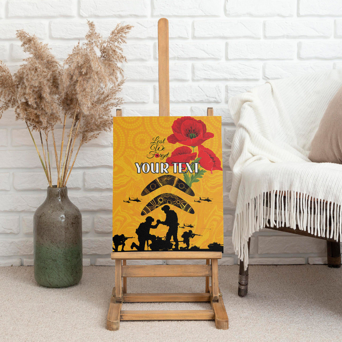Australia Matildas Soccer ANZAC Custom Canvas Wall Art Gallipoli Soldier With Aboriginal Dots Art