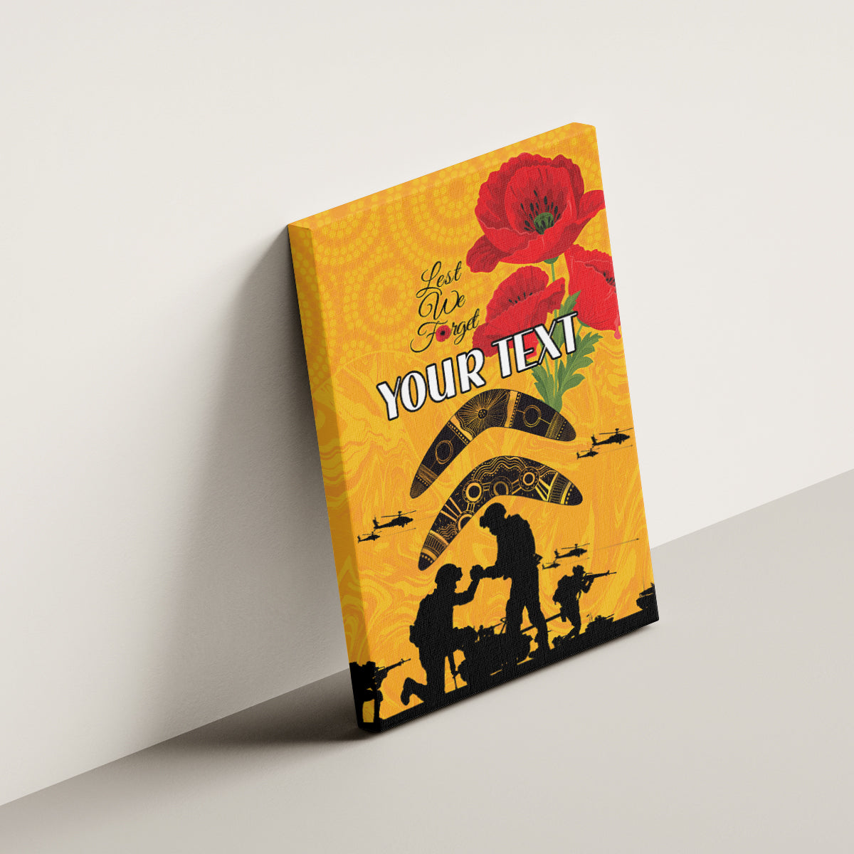 Australia Matildas Soccer ANZAC Custom Canvas Wall Art Gallipoli Soldier With Aboriginal Dots Art
