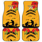Australia Matildas Soccer ANZAC Custom Car Mats Gallipoli Soldier With Aboriginal Dots Art