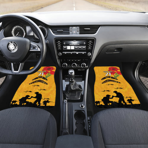 Australia Matildas Soccer ANZAC Custom Car Mats Gallipoli Soldier With Aboriginal Dots Art