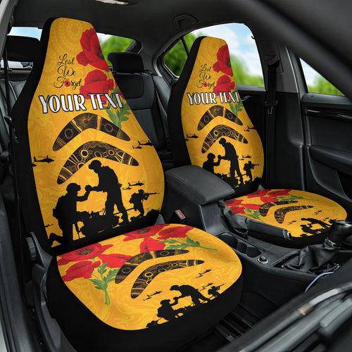 Australia Matildas Soccer ANZAC Custom Car Seat Cover Gallipoli Soldier With Aboriginal Dots Art