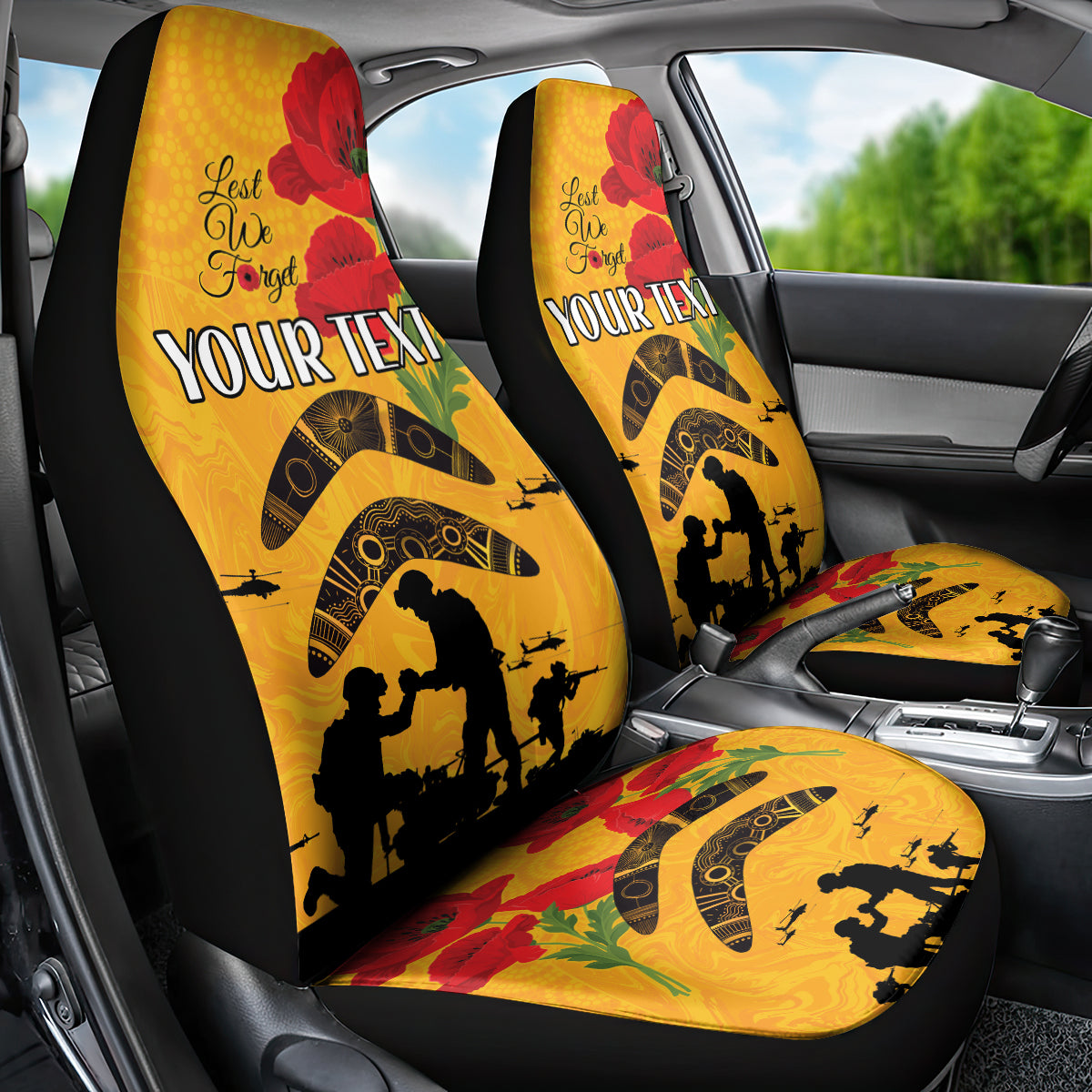 Australia Matildas Soccer ANZAC Custom Car Seat Cover Gallipoli Soldier With Aboriginal Dots Art