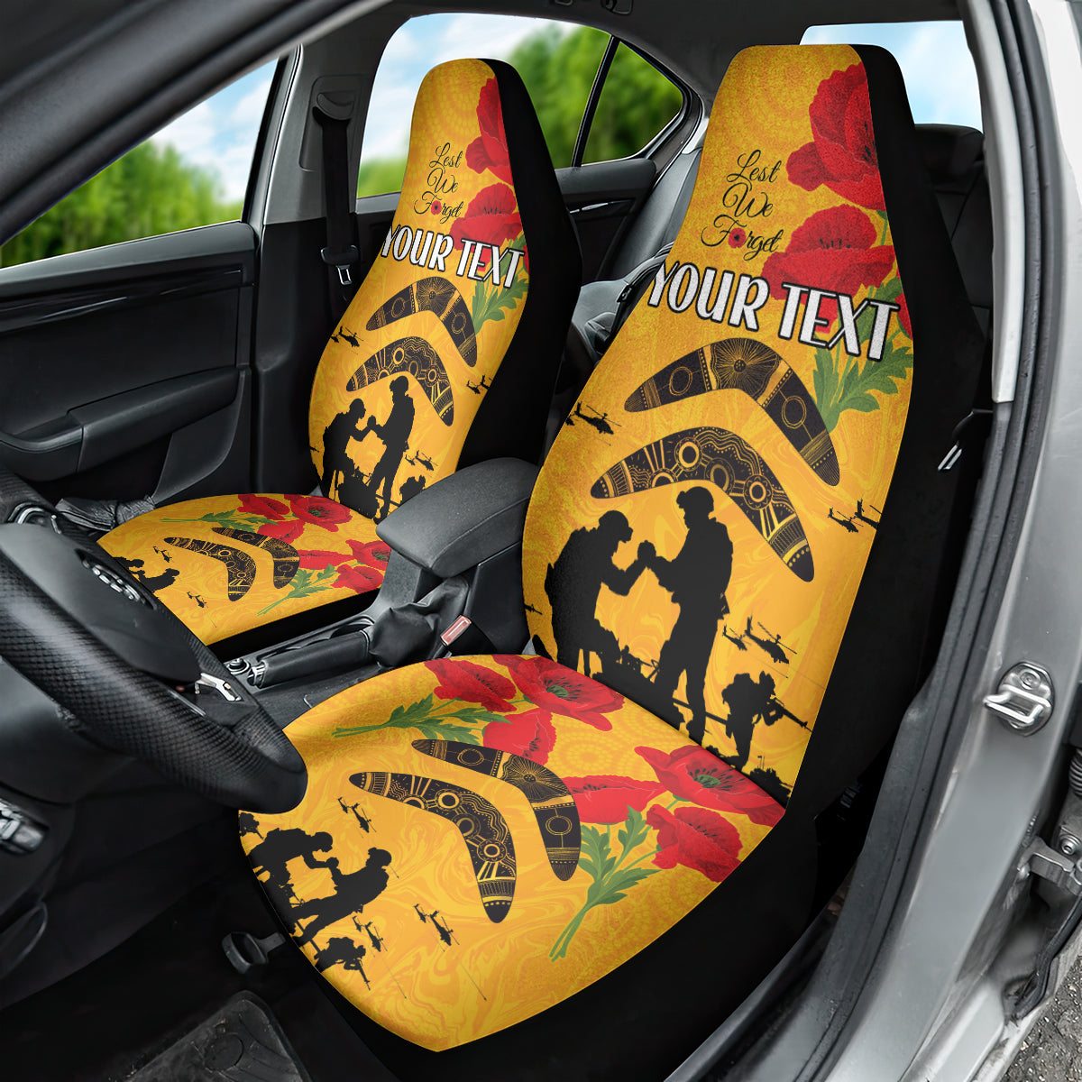 Australia Matildas Soccer ANZAC Custom Car Seat Cover Gallipoli Soldier With Aboriginal Dots Art