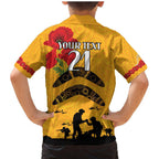 Australia Matildas Soccer ANZAC Custom Family Matching Mermaid Dress and Hawaiian Shirt Gallipoli Soldier With Aboriginal Dots Art