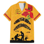 Australia Matildas Soccer ANZAC Custom Family Matching Mermaid Dress and Hawaiian Shirt Gallipoli Soldier With Aboriginal Dots Art
