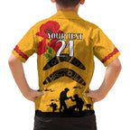 Australia Matildas Soccer ANZAC Custom Family Matching Puletasi and Hawaiian Shirt Gallipoli Soldier With Aboriginal Dots Art