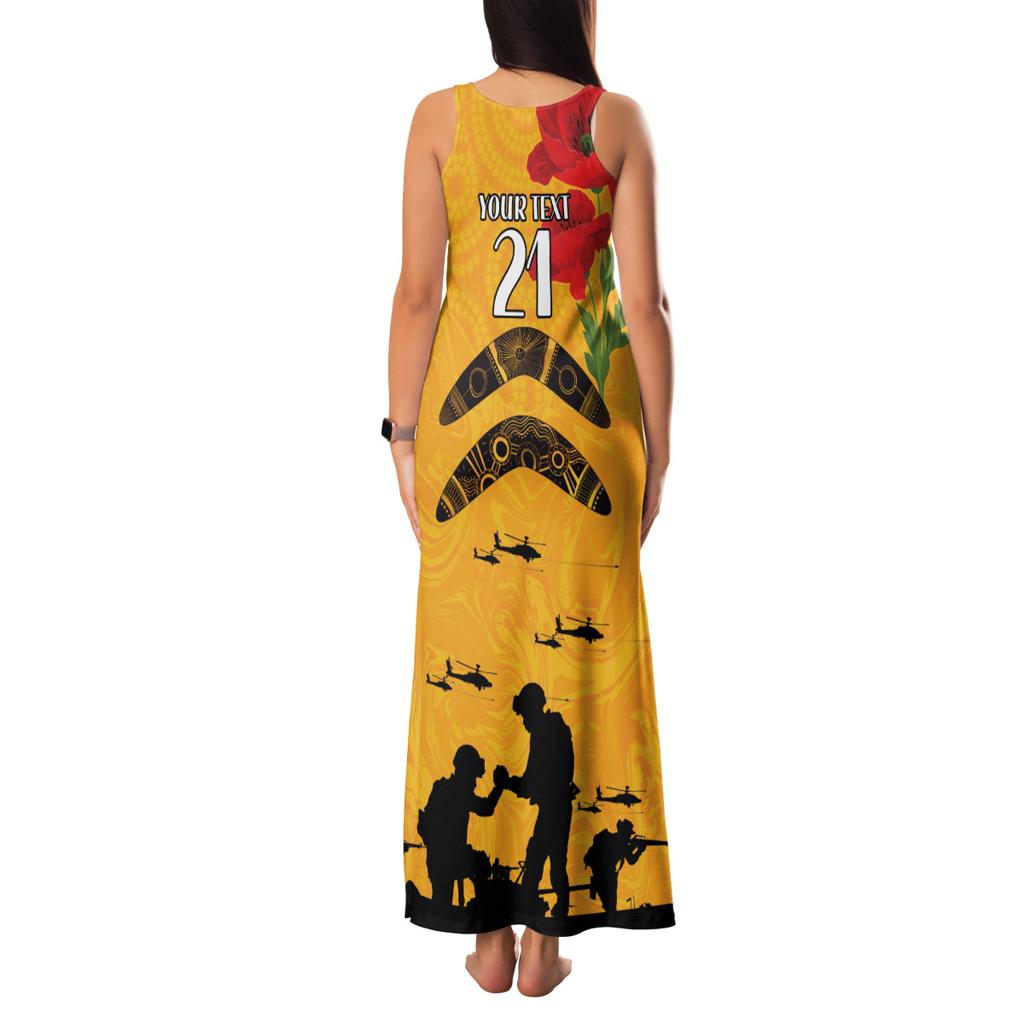 Australia Matildas Soccer ANZAC Custom Family Matching Tank Maxi Dress and Hawaiian Shirt Gallipoli Soldier With Aboriginal Dots Art