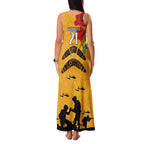 Australia Matildas Soccer ANZAC Custom Family Matching Tank Maxi Dress and Hawaiian Shirt Gallipoli Soldier With Aboriginal Dots Art