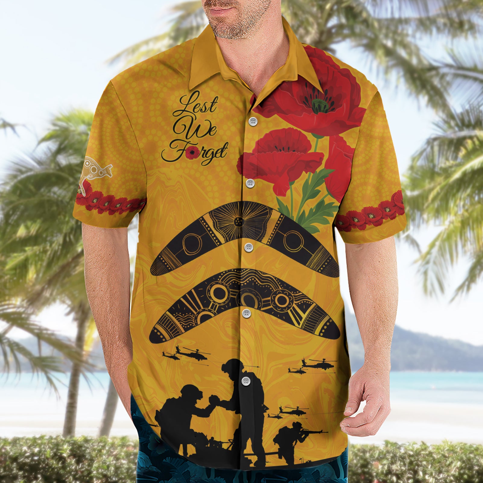Australia Matildas Soccer ANZAC Custom Hawaiian Shirt Gallipoli Soldier With Aboriginal Dots Art