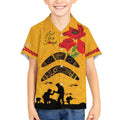 Australia Matildas Soccer ANZAC Custom Kid Hawaiian Shirt Gallipoli Soldier With Aboriginal Dots Art