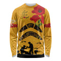 Australia Matildas Soccer ANZAC Custom Long Sleeve Shirt Gallipoli Soldier With Aboriginal Dots Art