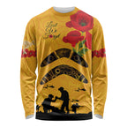 Australia Matildas Soccer ANZAC Custom Long Sleeve Shirt Gallipoli Soldier With Aboriginal Dots Art