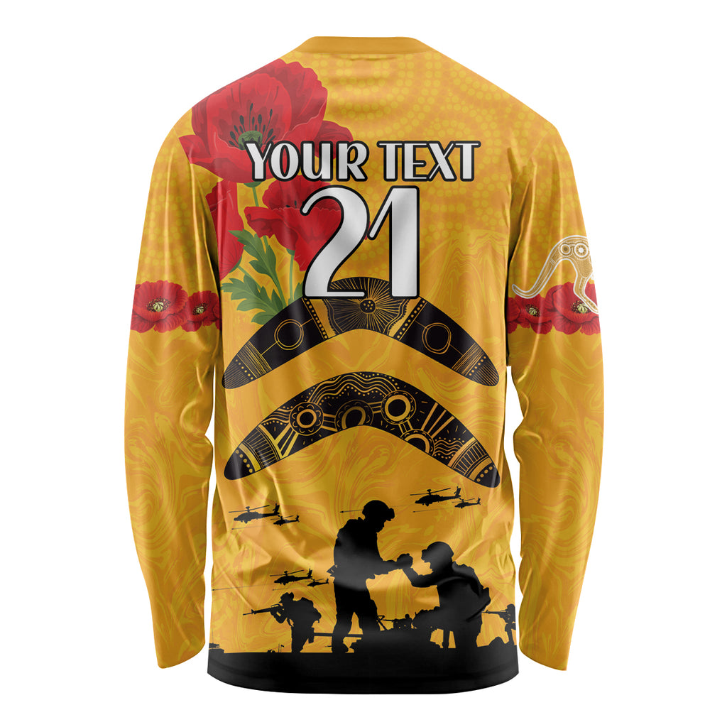 Australia Matildas Soccer ANZAC Custom Long Sleeve Shirt Gallipoli Soldier With Aboriginal Dots Art