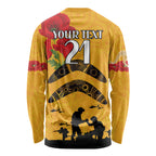 Australia Matildas Soccer ANZAC Custom Long Sleeve Shirt Gallipoli Soldier With Aboriginal Dots Art