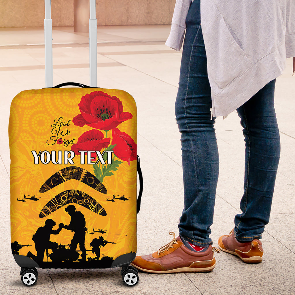 Australia Matildas Soccer ANZAC Custom Luggage Cover Gallipoli Soldier With Aboriginal Dots Art