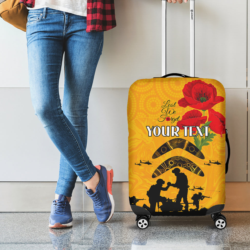 Australia Matildas Soccer ANZAC Custom Luggage Cover Gallipoli Soldier With Aboriginal Dots Art