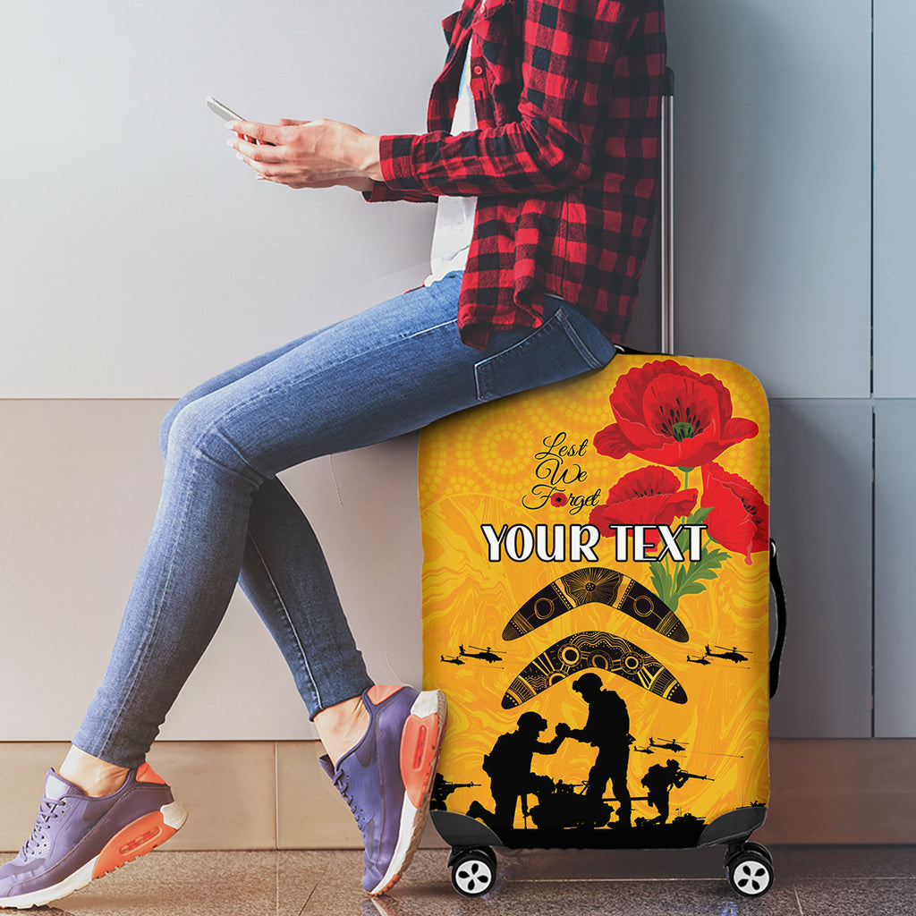 Australia Matildas Soccer ANZAC Custom Luggage Cover Gallipoli Soldier With Aboriginal Dots Art
