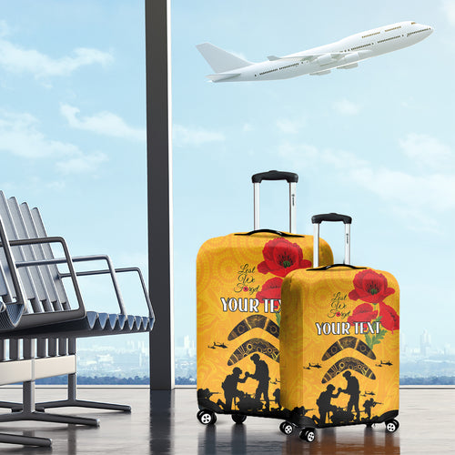 Australia Matildas Soccer ANZAC Custom Luggage Cover Gallipoli Soldier With Aboriginal Dots Art