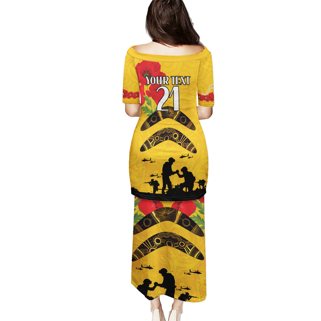 Australia Matildas Soccer ANZAC Custom Puletasi Gallipoli Soldier With Aboriginal Dots Art