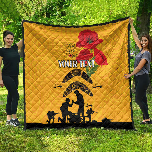 Australia Matildas Soccer ANZAC Custom Quilt Gallipoli Soldier With Aboriginal Dots Art