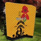 Australia Matildas Soccer ANZAC Custom Quilt Gallipoli Soldier With Aboriginal Dots Art