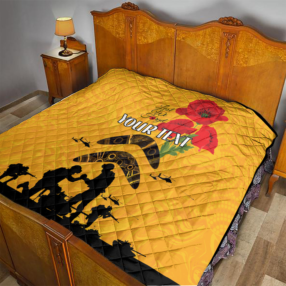 Australia Matildas Soccer ANZAC Custom Quilt Gallipoli Soldier With Aboriginal Dots Art