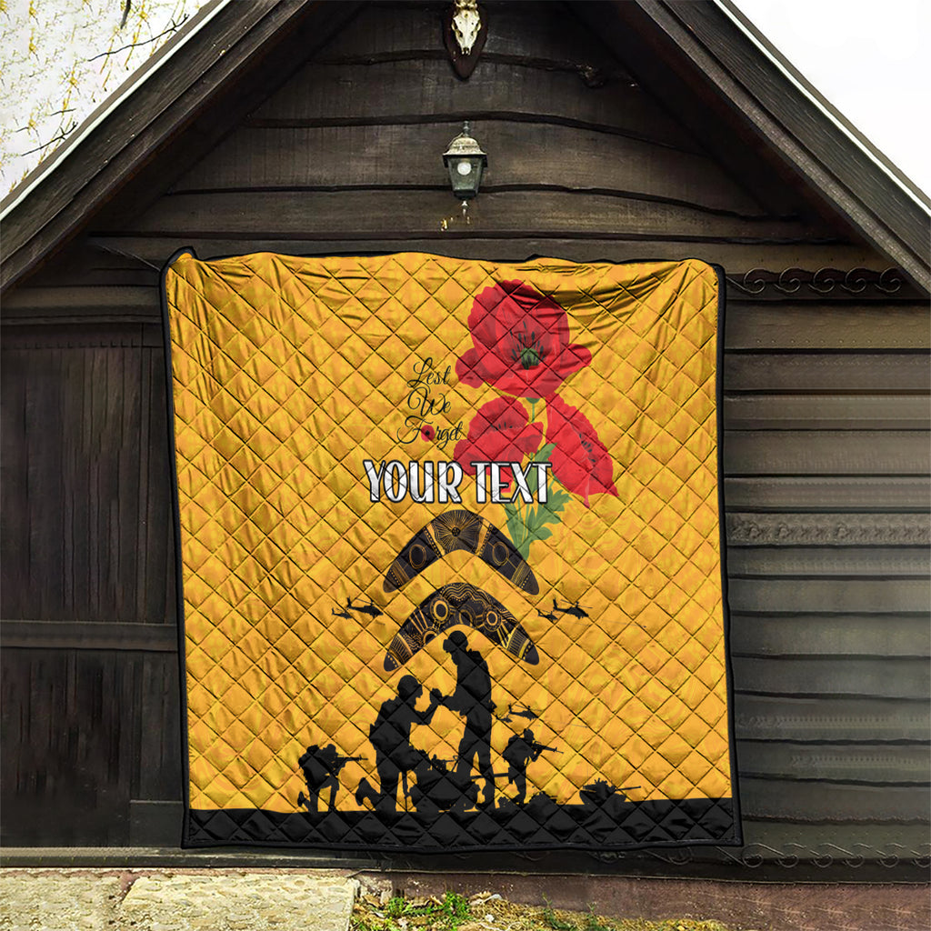 Australia Matildas Soccer ANZAC Custom Quilt Gallipoli Soldier With Aboriginal Dots Art