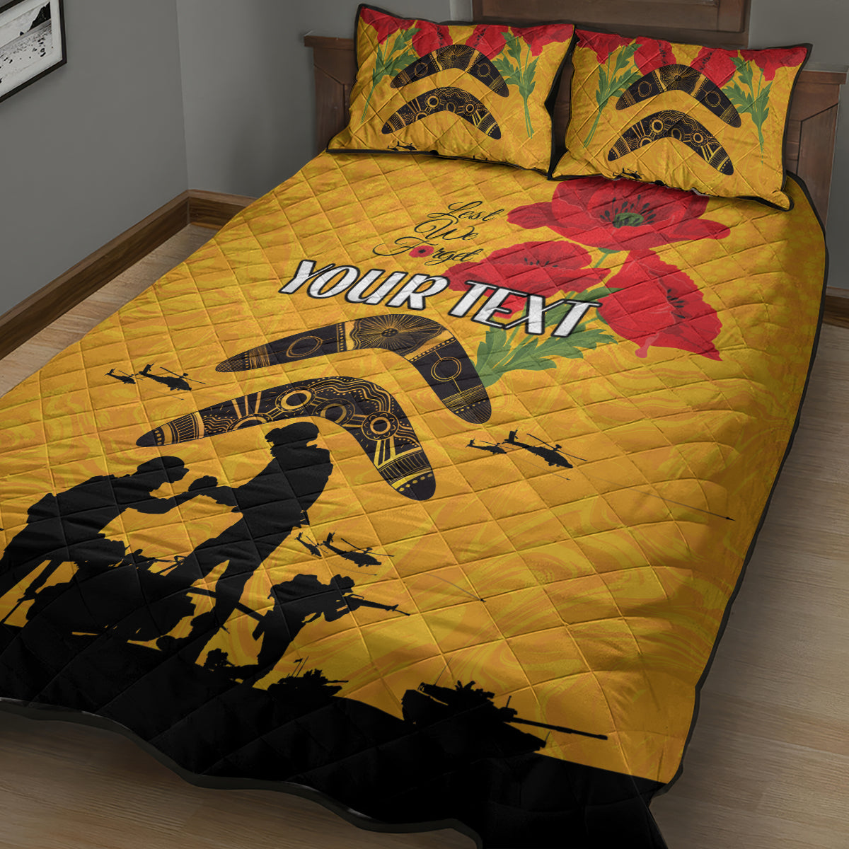 Australia Matildas Soccer ANZAC Custom Quilt Bed Set Gallipoli Soldier With Aboriginal Dots Art