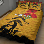 Australia Matildas Soccer ANZAC Custom Quilt Bed Set Gallipoli Soldier With Aboriginal Dots Art