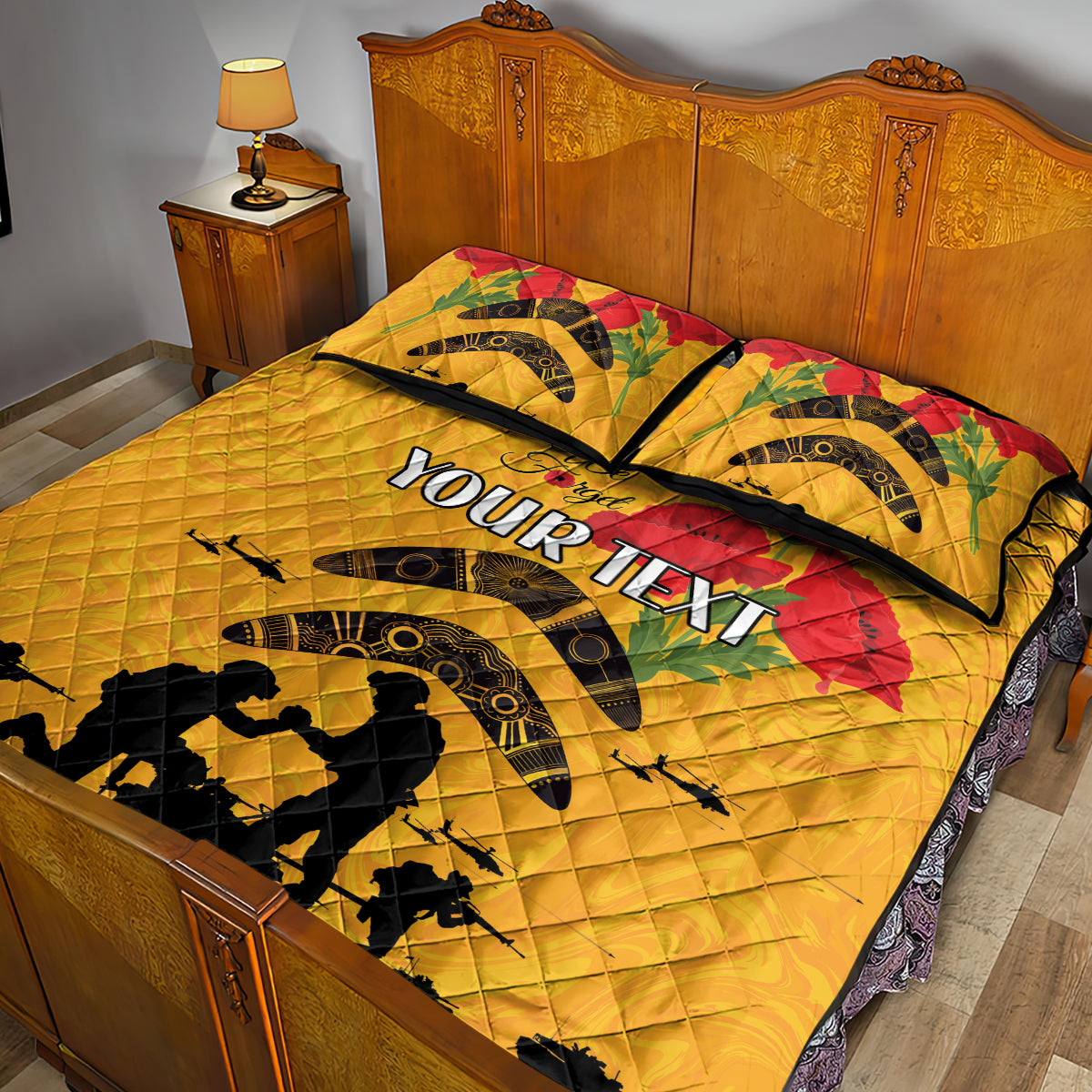 Australia Matildas Soccer ANZAC Custom Quilt Bed Set Gallipoli Soldier With Aboriginal Dots Art