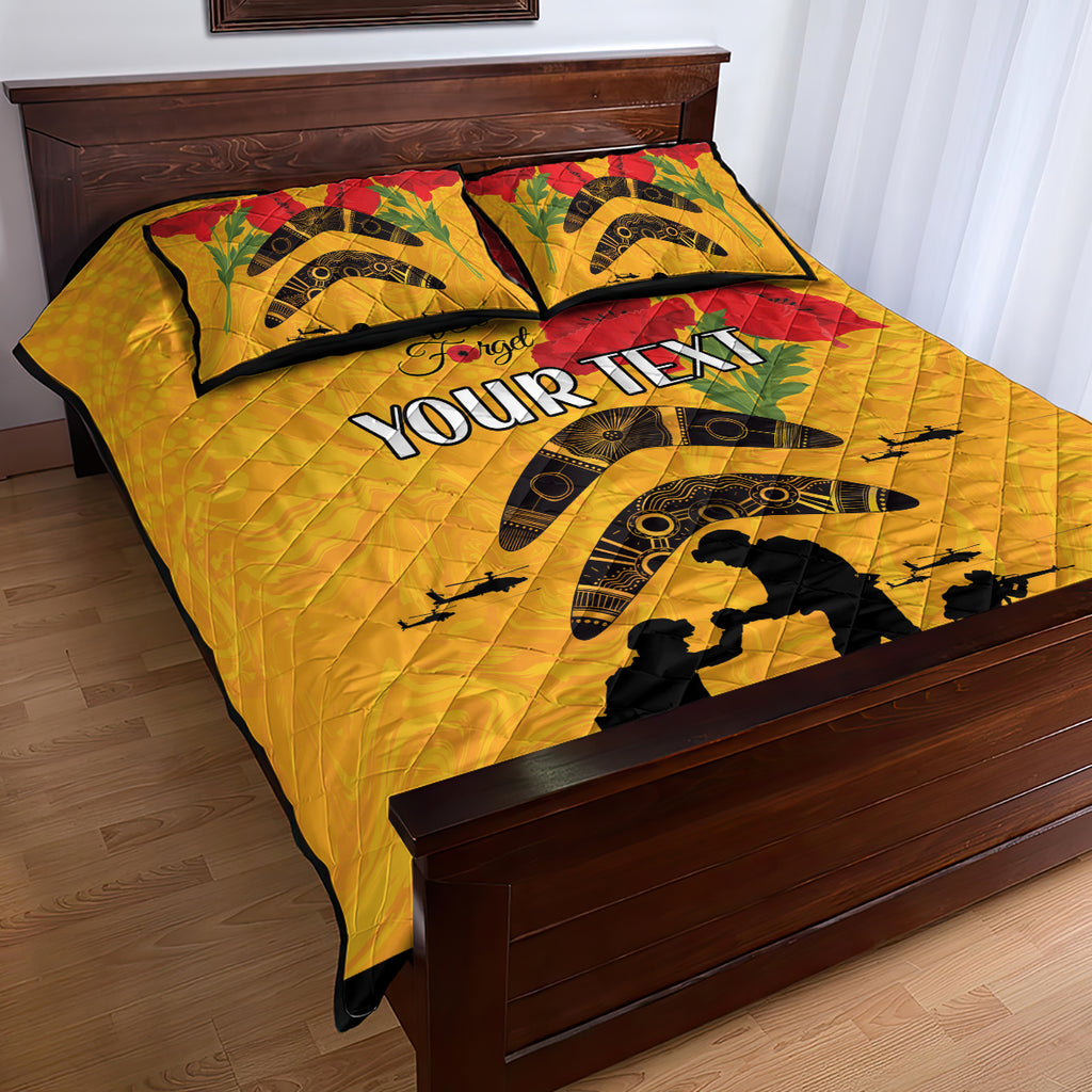 Australia Matildas Soccer ANZAC Custom Quilt Bed Set Gallipoli Soldier With Aboriginal Dots Art