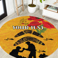 Australia Matildas Soccer ANZAC Custom Round Carpet Gallipoli Soldier With Aboriginal Dots Art