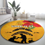 Australia Matildas Soccer ANZAC Custom Round Carpet Gallipoli Soldier With Aboriginal Dots Art