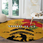 Australia Matildas Soccer ANZAC Custom Round Carpet Gallipoli Soldier With Aboriginal Dots Art