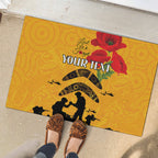 Australia Matildas Soccer ANZAC Custom Rubber Doormat Gallipoli Soldier With Aboriginal Dots Art