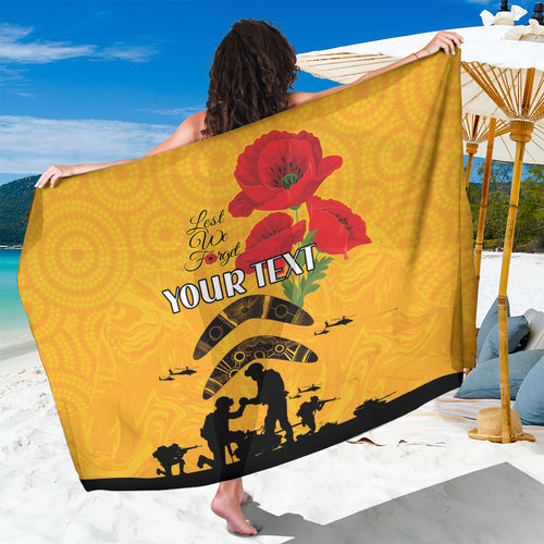 Australia Matildas Soccer ANZAC Custom Sarong Gallipoli Soldier With Aboriginal Dots Art