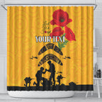 Australia Matildas Soccer ANZAC Custom Shower Curtain Gallipoli Soldier With Aboriginal Dots Art