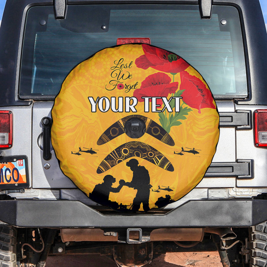 Australia Matildas Soccer ANZAC Custom Spare Tire Cover Gallipoli Soldier With Aboriginal Dots Art