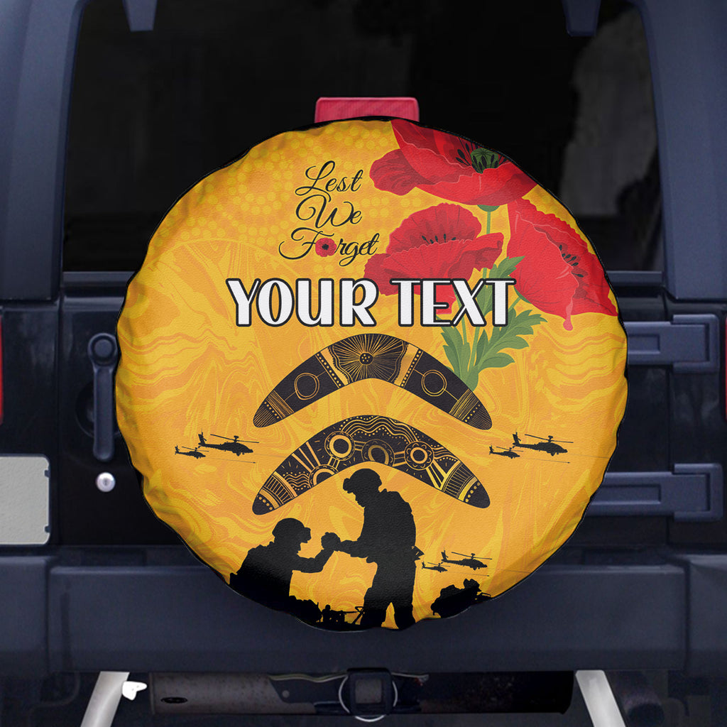 Australia Matildas Soccer ANZAC Custom Spare Tire Cover Gallipoli Soldier With Aboriginal Dots Art